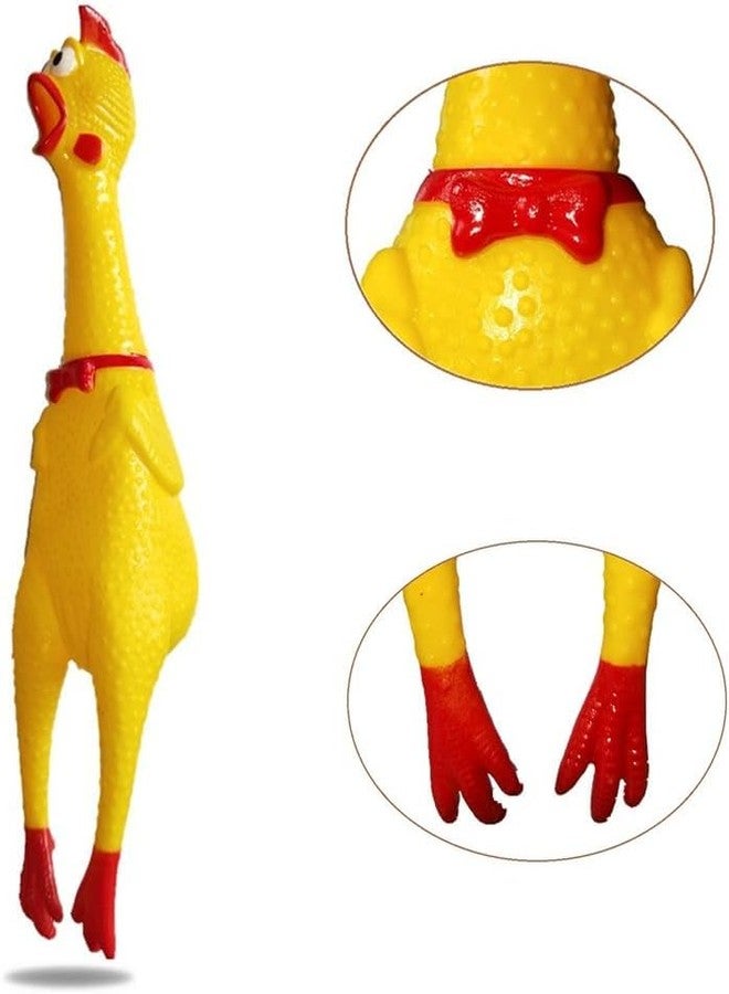 PET FUN Squawking Rubber Chicken Dog Toy | Durable Yellow Squeaky Toy for Dogs & Puppies 3-Way Teether Tug Chew Toy for Dogs & Puppies | Rubber Treat Dispensing & Dental Care Combo of 2 - Image 4